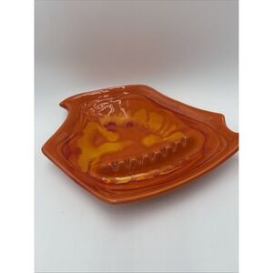 Vtg Retro MCM Ashtray Flame Orange  California Pottery DL 717 USA Abstract‎